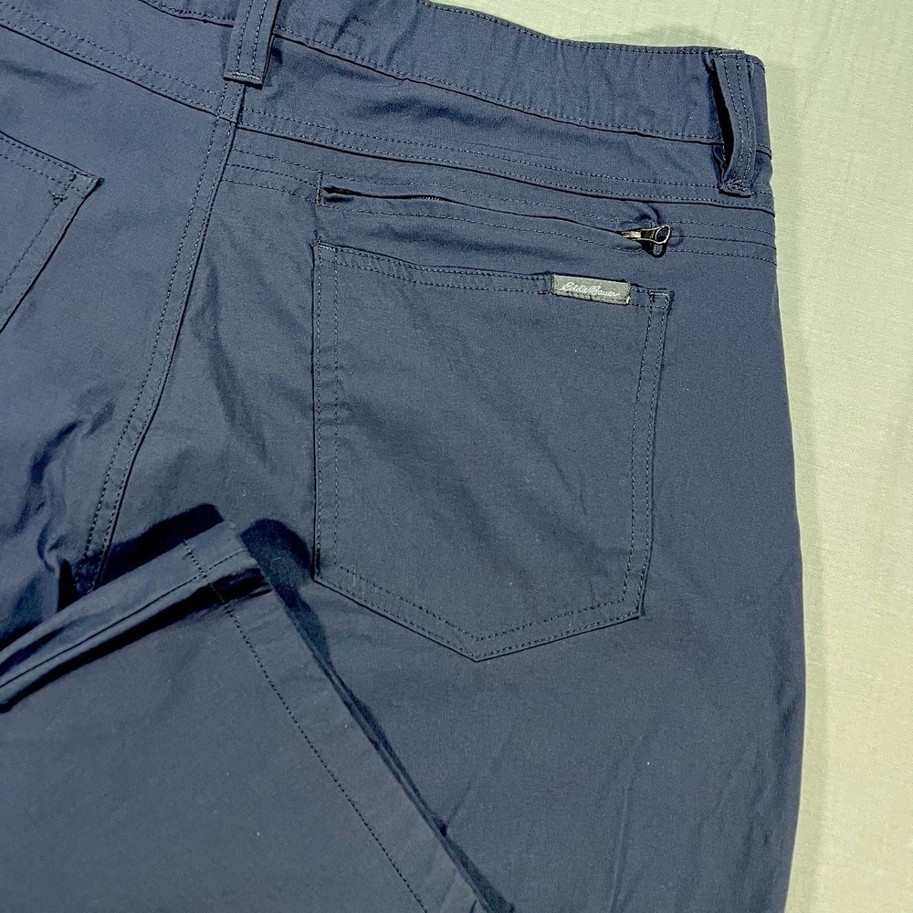 Eddie Bauer Adventure Trek Pants Mens 38x34 Blue Stretch Hiking Chino 6 Pocket
